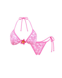 Toile flower bikini set - NOTREMEMBEREDLLC